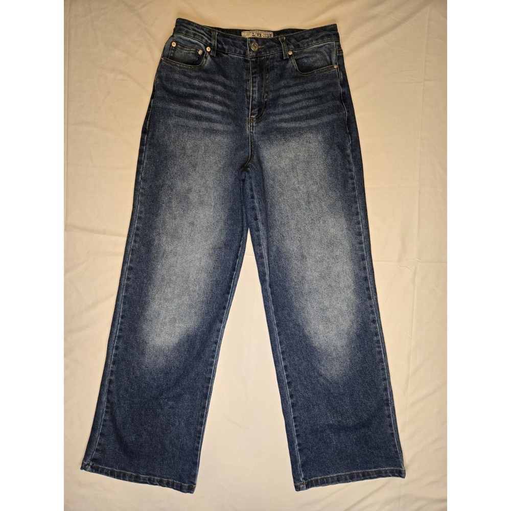 Love Cult Denim Wide Leg Jeans‎ Womens Med/28 Blue Stretch High Rise